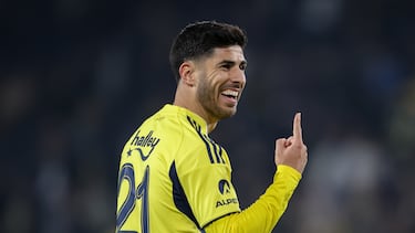 Asensio celebra un gol.