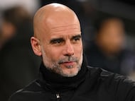 Manchester City's Spanish manager Pep Guardiola reacts ahead of the UEFA Champions League football match between Manchester City and Galatasaray at the Etihad Stadium in Manchester, north west England, on January 28, 2026. (Photo by Oli SCARFF / AFP)