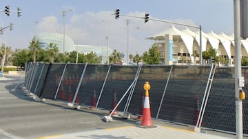 La valla que delimita la biosfera del GP de Abu Dhabi. 