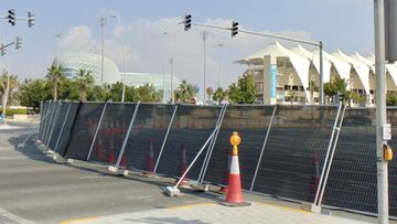 La valla que delimita la biosfera del GP de Abu Dhabi.