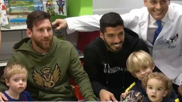 Un regalo de Reyes que no se olvida en la vida: Messi y Suárez, de visita en los hospitales