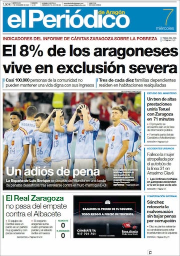 La eliminación de España protagonista en las portadas