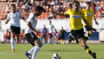 Piatti, en el último amistoso que jugó el Valencia.