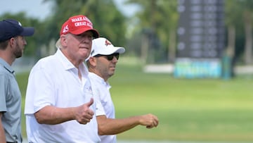 Donald Trump y Sergio García, en una práctica.