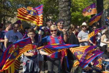 Gran ambiente por las calles de Barcelona. 