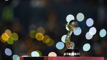 The Champion trophy during the game Tigres UANL vs Monterrey, corresponding to Final second leg round match of Torneo Apertura Grita Mexico A21 of the Liga BBVA MX Femenil, at Universitario Stadium, on December 20, 2021.
<br><br>
Trofeo de Campeon durante el partido Tigres UANL vs Monterrey, correspondiente al partido de vuelta de la gran final del Torneo Apertura Grita Mexico A21 de la Liga BBVA MX Femenil, en el Estadio Universitario, el 20 de Diciembre de 2021.