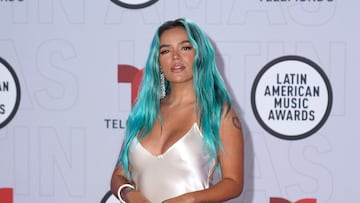 SUNRISE, FLORIDA - APRIL 15: Karol G attends the 2021 Latin American Music Awards at BB&amp;T Center on April 15, 2021 in Sunrise, Florida.   Sergi Alexander/Getty Images/AFP
 == FOR NEWSPAPERS, INTERNET, TELCOS &amp; TELEVISION USE ONLY ==