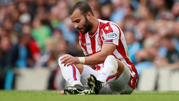 Jes&eacute; Rodr&iacute;guez, en un partido de esta temporada con el Stoke City.