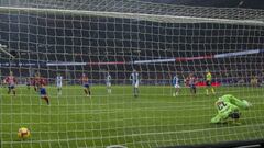 Griezmann marc&oacute; ante el Espanyol el gol del triunfo.