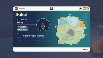 Todas las ubicaciones en las que aparece Bisharp en Pok&eacute;mon Escarlata y Pok&eacute;mon P&uacute;rpura