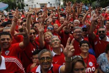 Color y belleza en la previa del duelo Argentina-Chile