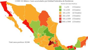 Mapa y casos de coronavirus en México por estados hoy 23 de abril