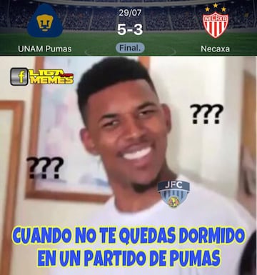 Los memes del triunfo de Pumas ante Necaxa