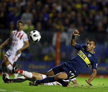 Buenos Aires 06 Mayo 2018, Argentina
SUPERLIGA 2018
Boca Juniors vs Union de santa Fe, en el Estadio La Bombonera.
Gol y festejo de Ramon Abila de Boca Juniors
Foto Ortiz Gustavo