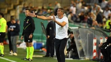 Garitano en la noche de hoy en el Nuevo Arcángel. Foto: Cádiz CF.