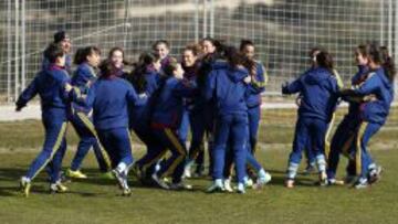 Las Sub-19 en un entrenamiento en la Ciudad del F&uacute;tbol de Las Rozas. 