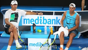 Toni Nadal y Rafa, en Melbourne.