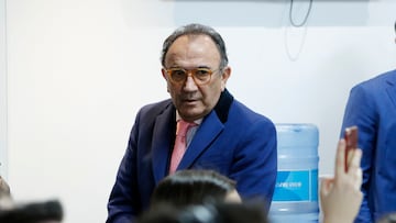 Manuel García Quilón, durante la presentación de Baraja como entrenador del Valencia el pasado 15 de febrero