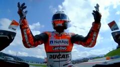 Lorenzo celebrando su victoria en Austria.