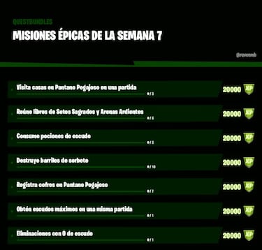 Fortnite Temporada 5: desafíos y misiones filtradas Semana 7