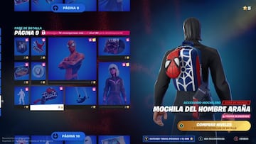 En la página 9 del Pase de Batalla hay más objetos de Spider-Man