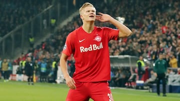 El delantero noruego del Red Bull Salzburgo, Erling Haland, durante un partido.