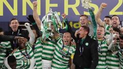 Los jugadores del Celtic celebraron el t&iacute;tulo.