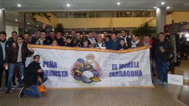 Los miembros de la peña de El Morell, en un viaje reciente a Madrid para un partido del Bernabéu.
