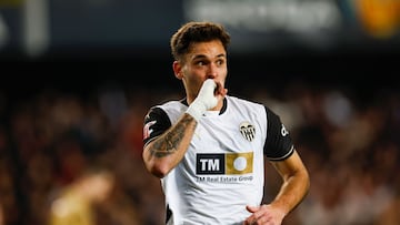 Hugo Duro celebra el gol.