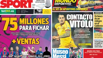 Portadas de 'Sport' y 'Mundo Deportivo' el miércoles, 10 de mayo de 2017.