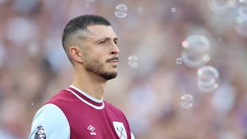 Guido Rodríguez debuta como jugador del West Ham en la Premier League.