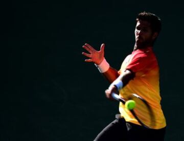 Fernando Verdasco contra Rafa Nadal en el Torneo Indian Wells disputado en California.