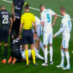 Marcelo dio el susto tras un choque con Dani Alves