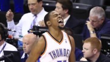 Kevin Durant, tras anotar un triple ante Memphis.