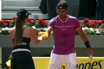 Nadal in today's semi-final at the Mutua Madrid Open.