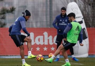 James se exige en el entreno del Madrid y apunta al Celta