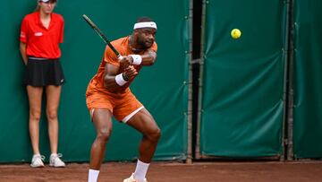 El tenista estadounidense Frances Tiafoe, durante un partido en el torneo de Houston.