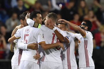 0-1. Sergio Ramos celebr¨® el primer tanto.