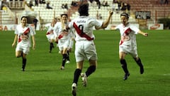 Natalia celebra el 1-0 en el rayo Vallecano-Arsenal Ladies de Champions.