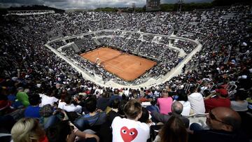 Imagen de la pista del Foro Itálico durante la final femenina del Masters 1.000 de Roma.