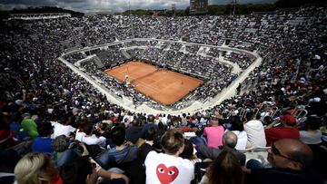 Imagen de la pista del Foro It&aacute;lico durante la final femenina del Masters 1.000 de Roma.