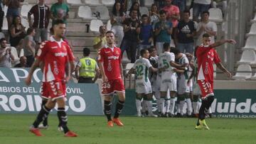 El C&oacute;rdoba celebra un gol ante el N&aacute;stic en su enfrentamiento correspondiente a la Copa del Rey.