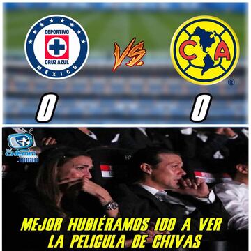 Los memes acaban con Cruz Azul América por el empate a ceros