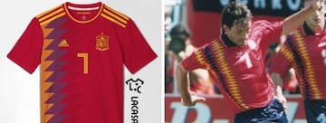 Comparativa entre la posible camiseta y la de 1994.