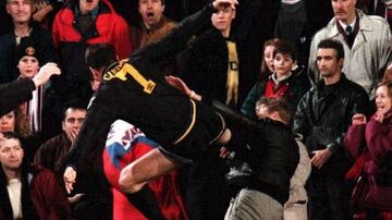 Crystal Palace fan Matthew Simmons claimed he had merely invited Cantona to "take an early bath" as he incurred the kung-fu wrath of the combustible Manchester United star. Other reports of the incident from people in the crowd said Matthews had actually