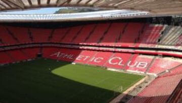 San Mamés, con la grada roja, está ya casi acabado.