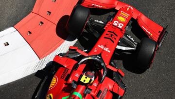 BAKU, AZERBAIJAN - JUNE 04: Carlos Sainz of Spain driving the (55) Scuderia Ferrari SF21 on track during practice ahead of the F1 Grand Prix of Azerbaijan at Baku City Circuit on June 04, 2021 in Baku, Azerbaijan. (Photo by Clive Rose/Getty Images)