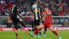 James, sin rastro de la contusión en goleada de Bayern