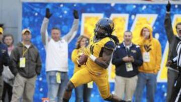 Kevin White en uno de los partidos con su universidad, West Virginia.