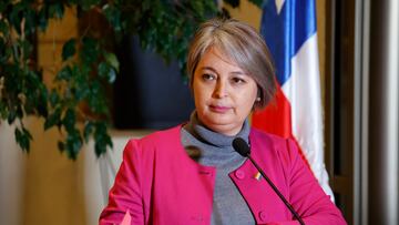 Valparaiso, 28 de junio de 2022.
La ministra del trabajo Jeannette Jara ofrece un punto de prensa en la Camara de Diputados.
Raul Zamora/Aton Chile